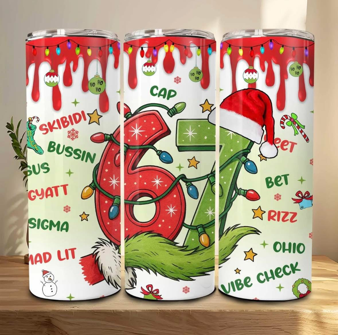 Funny Christmas 6-7 20oz Tumbler With Accessories