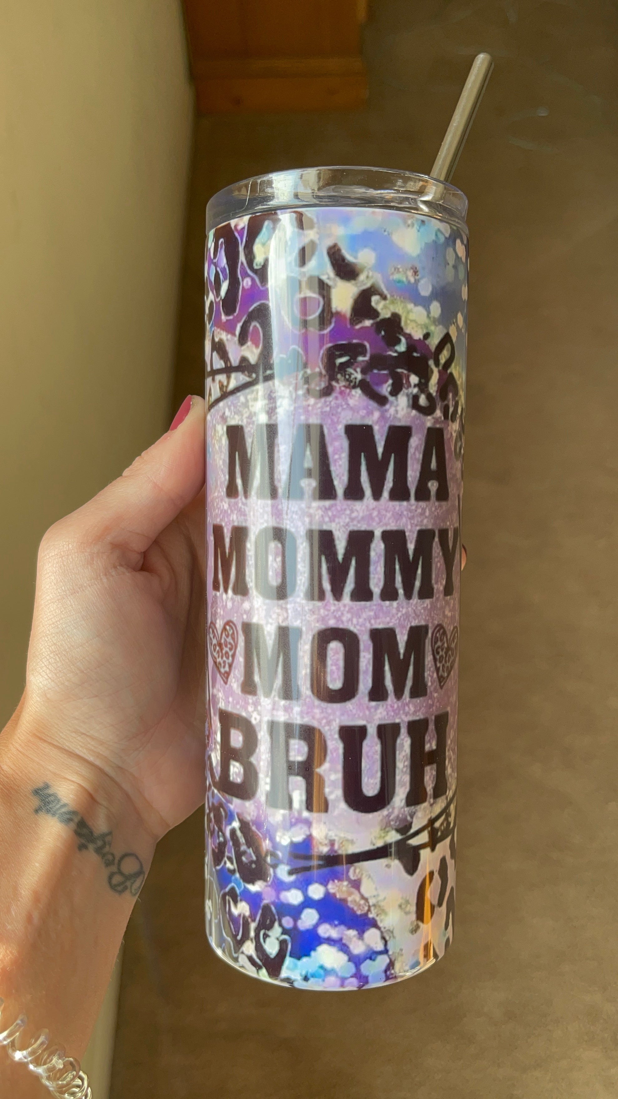 Mama Mommy Mom Bruh Purple 20oz Tumbler